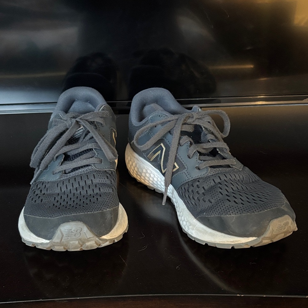 New Balance Kids Black Athletic Sneakers with White Midsole
